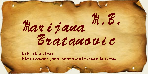 Marijana Bratanović vizit kartica